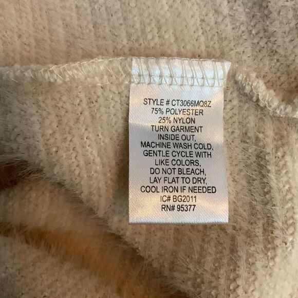 Sanctuary Sweater Funnel Neck Drop Shoulder Tan Balloon Sleeves Women 1X - Picture 5 of 12